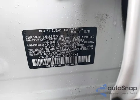 2019 Subaru Forester Premium from USA, damaged, VIN JF2SKAGC7KH469634